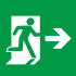 避難口誘導灯用適合表示板 この部屋を出て右方向へすすめ